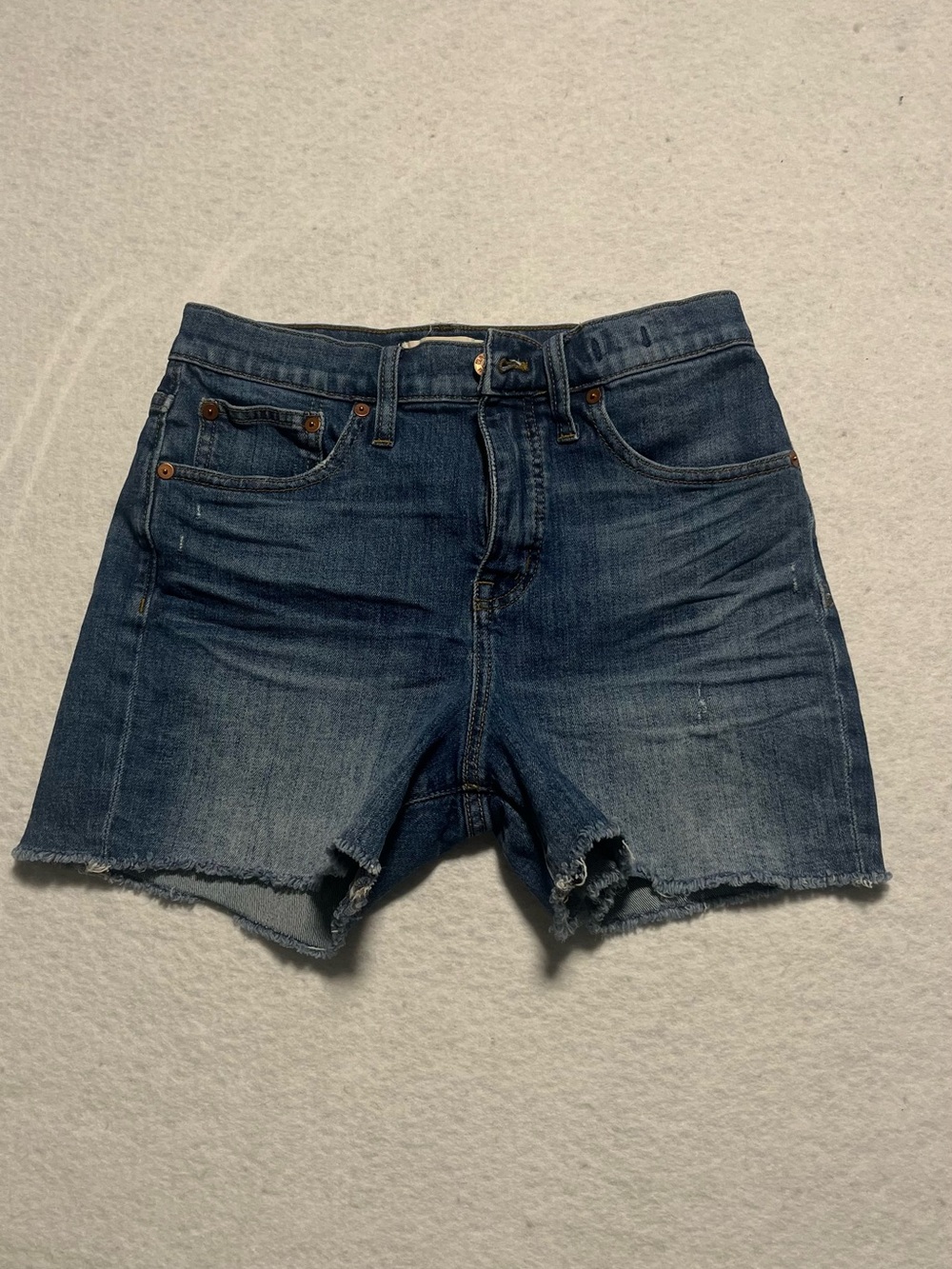 Madewell High Rise Faded Blue Cutoff Denim Shorts size 25